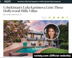В августе 2020 года американская пресса написала, что Лола Каримова-Тилляева выставила на продажу три свои виллы на Голливудских холмах