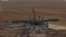 Поврежденный стол для запуска российских пилотируемых ракет на Байконуре